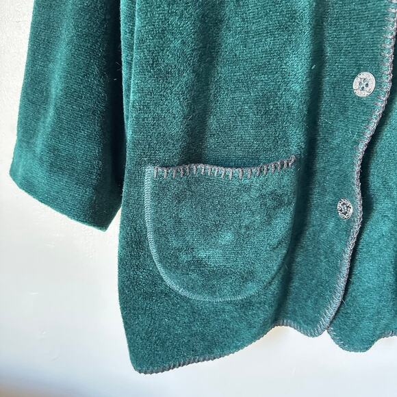 Artisans Sunschein Vintage Sweater Size XL Green Cardigan Winter birds USA - Picture 4 of 9